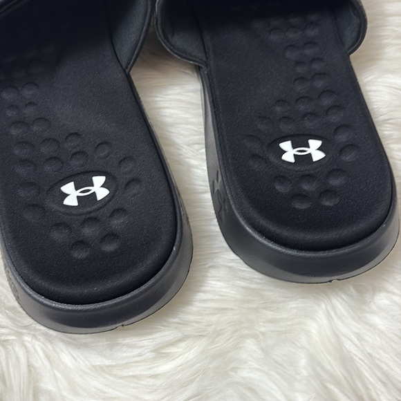 NEW In Packaging Under Armour Black White Men’s Size 17 Slides - Picture 4 of 9